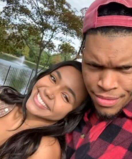 Jordon Franklin with his girlfriend Ria.